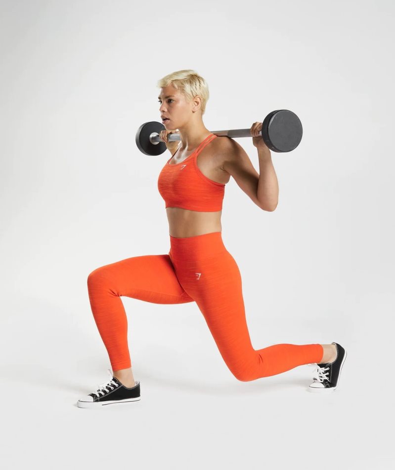 Women's Gymshark Adapt Marl Seamless Sports Bra Orange | NZ 7JHVGK